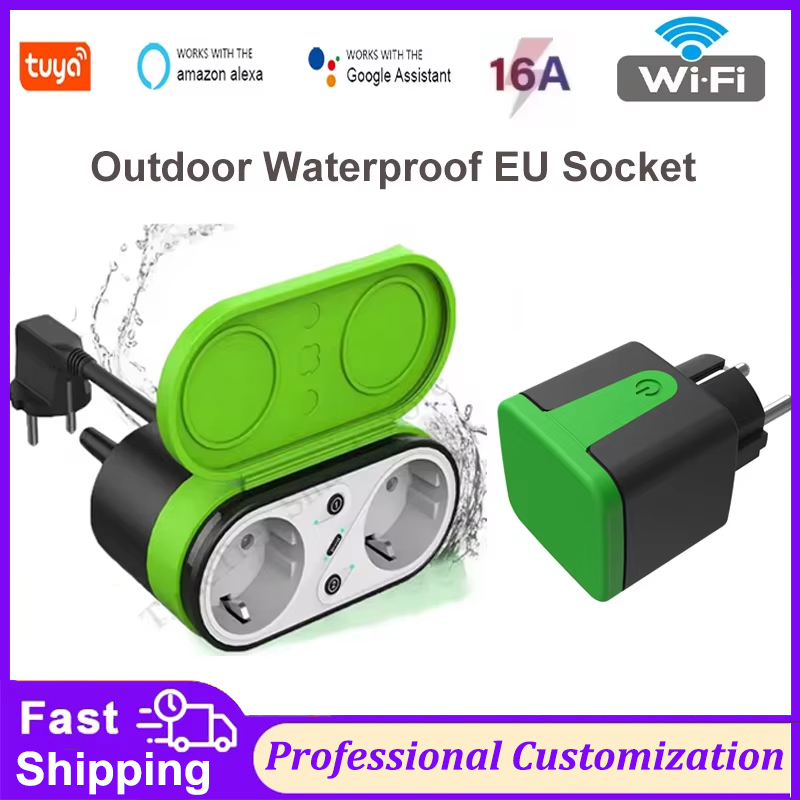 Outdoor Lighting Timer - ปลั๊กไฟอัจฉริยะ Tuya EU 16A Wifi สำหรับภายนอกอาคาร