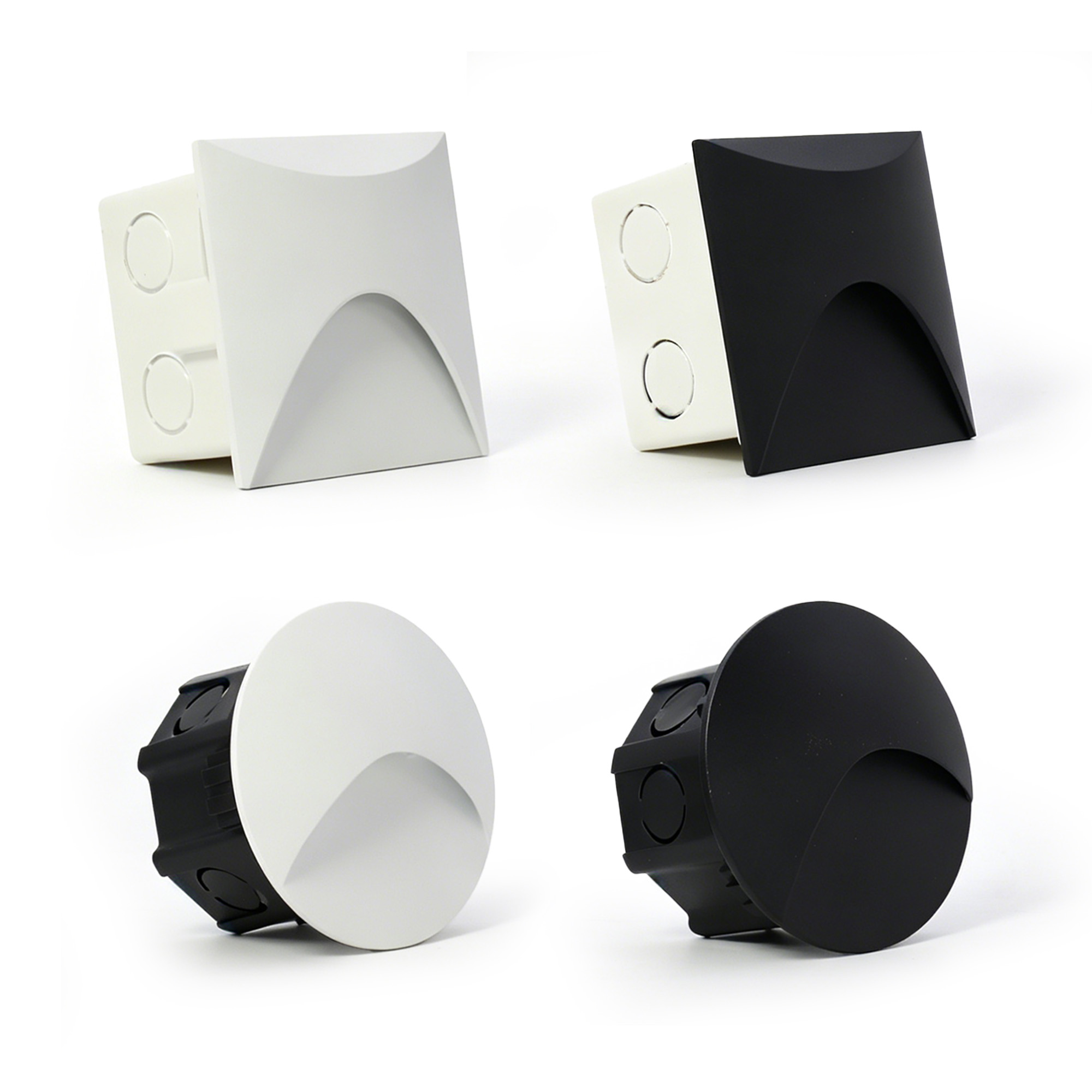 Xl Outdoor Lighting - ไฟบันได Led ไฟขั้นบันได 3W สแควร์รอบปิดภาคเรียนในร่มกลางแจ้งกันน้ำบันไดโคมไฟติดผนัง LED