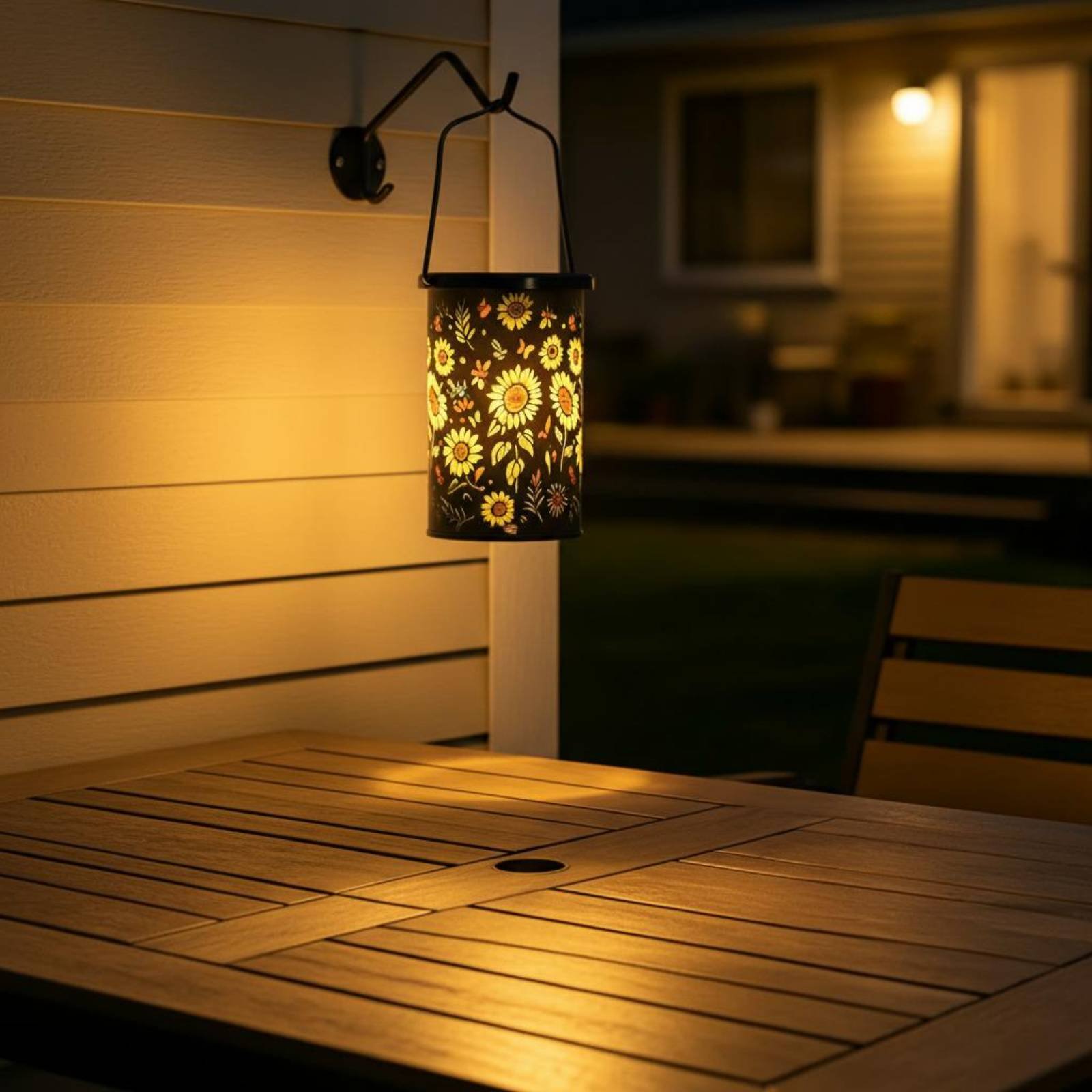 Outdoor Lighting Vintage - โคมไฟลายดอกไม้ ดีไซน์วินเทจ โคมไฟพลังงานแสงอาทิตย์แบบแขวน โคมไฟพลังงานแสงอาทิตย์แบบแกะสลัก ไฟ LED