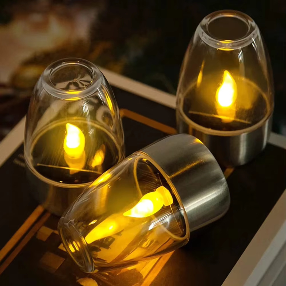 Halo Outdoor Lighting - LED สแตนเลสไฟเทียนพลังงานแสงอาทิตย์ลานกลางแจ้งสวนโคมไฟพลังงานแสงอาทิตย์สนามหญ้าดาดฟ้าตกแต่งไฟกลางคืนโคมไฟพลังงานแสงอาทิตย์