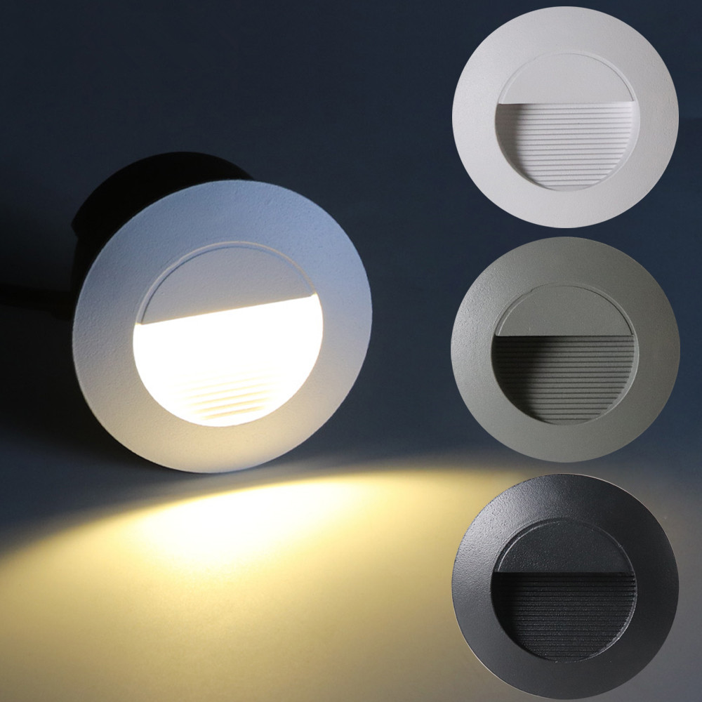Xl Outdoor Lighting - ไฟบันไดกลางแจ้ง LED 3W แบบฝังโคมไฟผนังกันน้ำสำหรับยามค่ำคืน + กล่องด้านล่างสำหรับบันไดระเบียงสวน