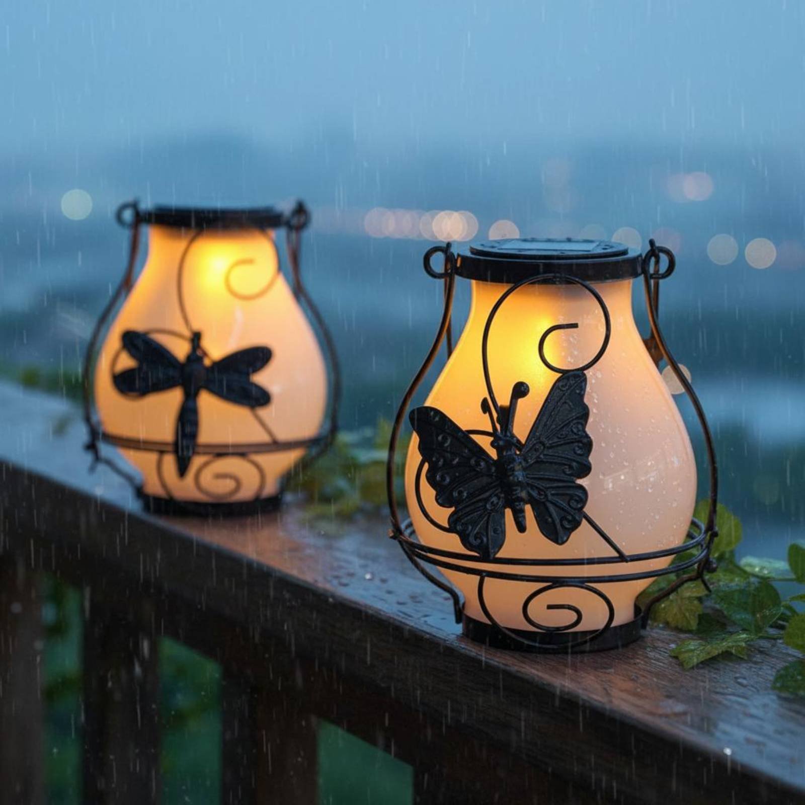 Outdoor Lighting Wall - โคมไฟผีเสื้อพลังงานแสงอาทิตย์ โคมไฟผีเสื้อกันน้ำ โคมไฟตกแต่งลานบ้าน ใช้งานง่ายสำหรับลานบ้าน