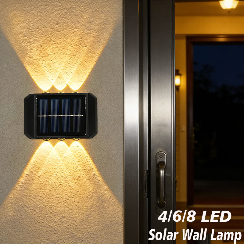 Xl Outdoor Lighting - 4/6/8 LED ไฟพลังงานแสงอาทิตย์กลางแจ้ง โคมไฟพลังงานแสงอาทิตย์ โคมไฟกันน้ำ ไฟถนน