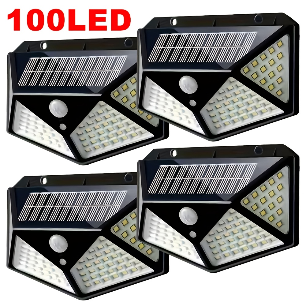 Halo Outdoor Lighting - ไฟสวนโซลาร์เซลล์ 100LED สำหรับภายนอกอาคาร พร้อมเซ็นเซอร์ตรวจจับความเคลื่อนไหว กันน้ำ ใช้ติดผนัง