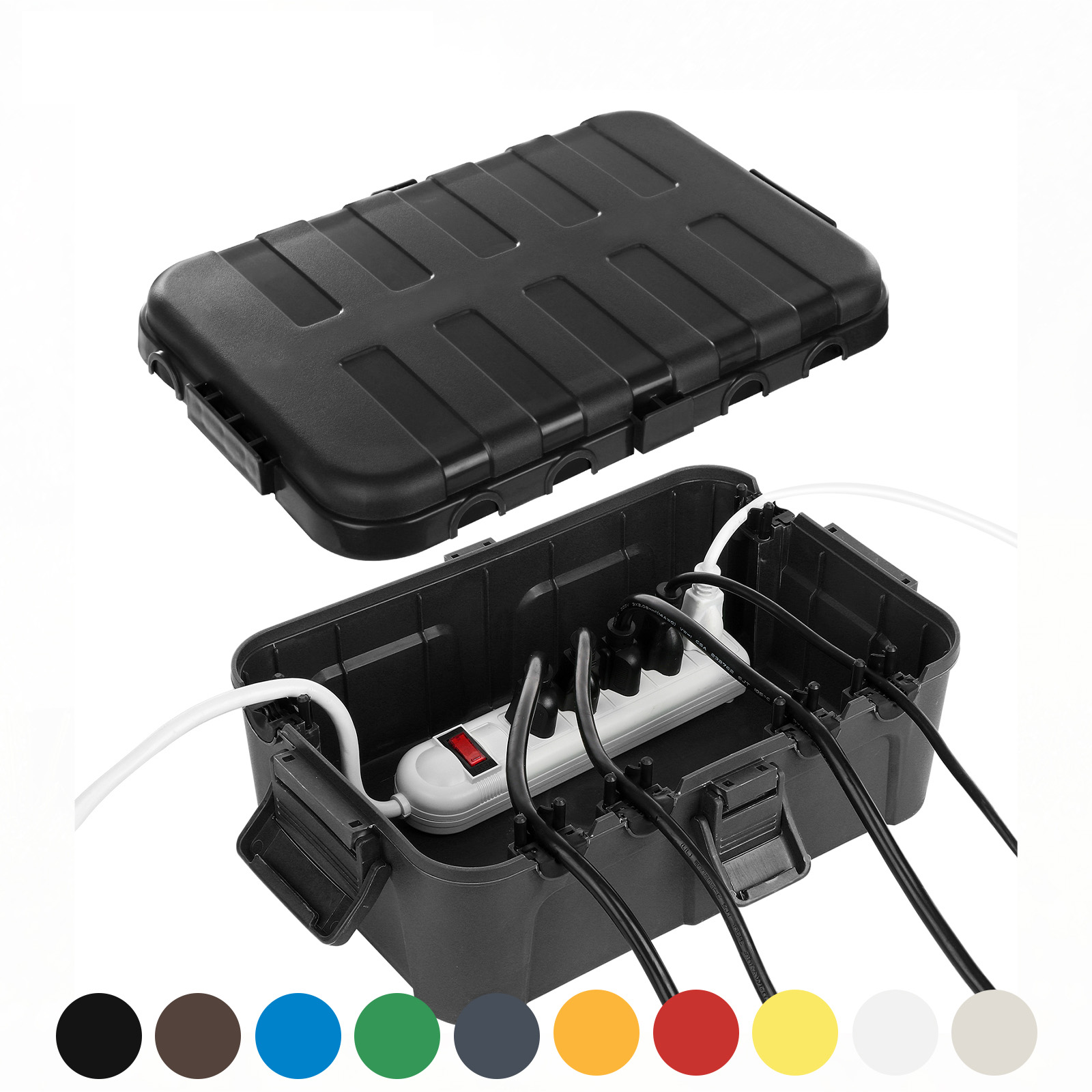 Outdoor Lighting Timer - กล่องไฟฟ้ากลางแจ้งขนาดใหญ่พิเศษ, ฝาครอบสายไฟต่อกันน้ํา Weatherproof, ป้องกันเต้าเสียบ, ปลั๊ก, ซ็อกเก็ต,