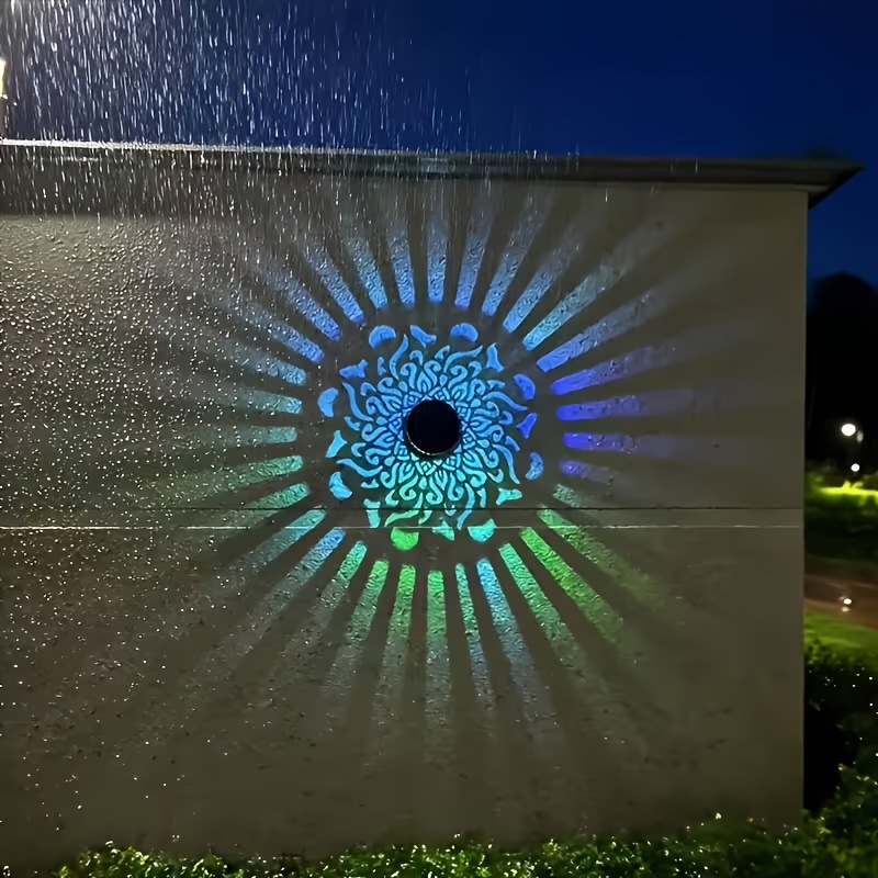 Halo Outdoor Lighting - โคมไฟติดผนัง LED พลังงานแสงอาทิตย์ ลายแมนดาลา กันน้ำ สำหรับตกแต่งสวน