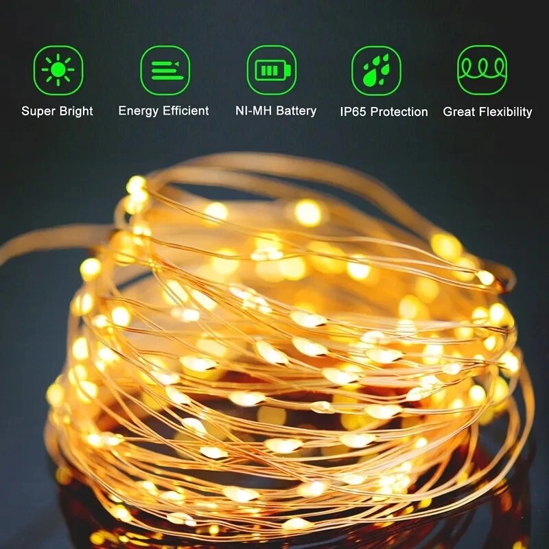 ไฟราวพลังงานแสงอาทิตย์ LED 100 - Halo Outdoor Lighting บทวิจารณ์และราคา